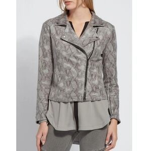 Lysse Snake Print Moto Jacket
